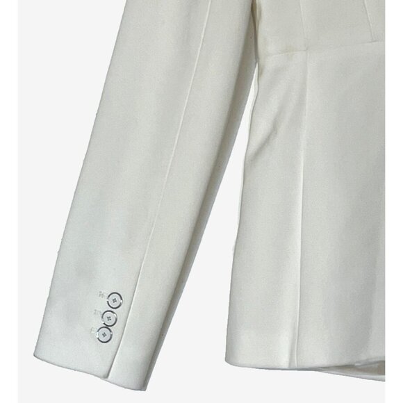 Elie Tahari White Cream One Button Pockets Blazer Jacket - Picture 10 of 14